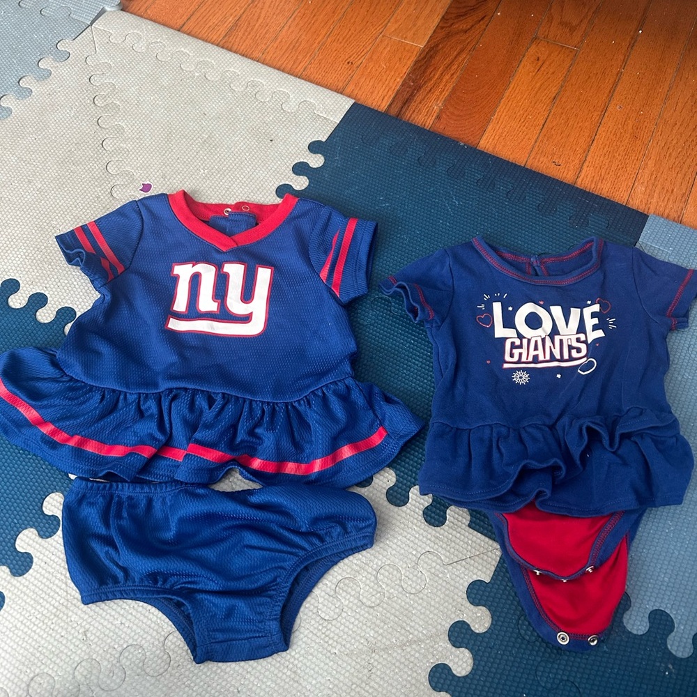 New York Giants Baby Outfits 0-6 Months